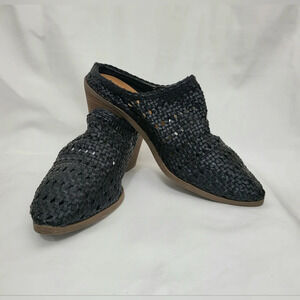 Universal Thread Women's Black Kallie Woven Heeled Mules‎ Size 7 1/2